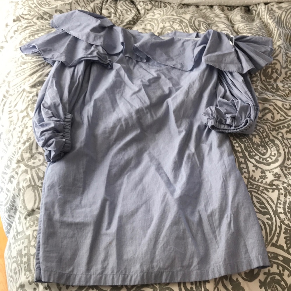 Ruffle banana republic dress. Asymmetrical collar